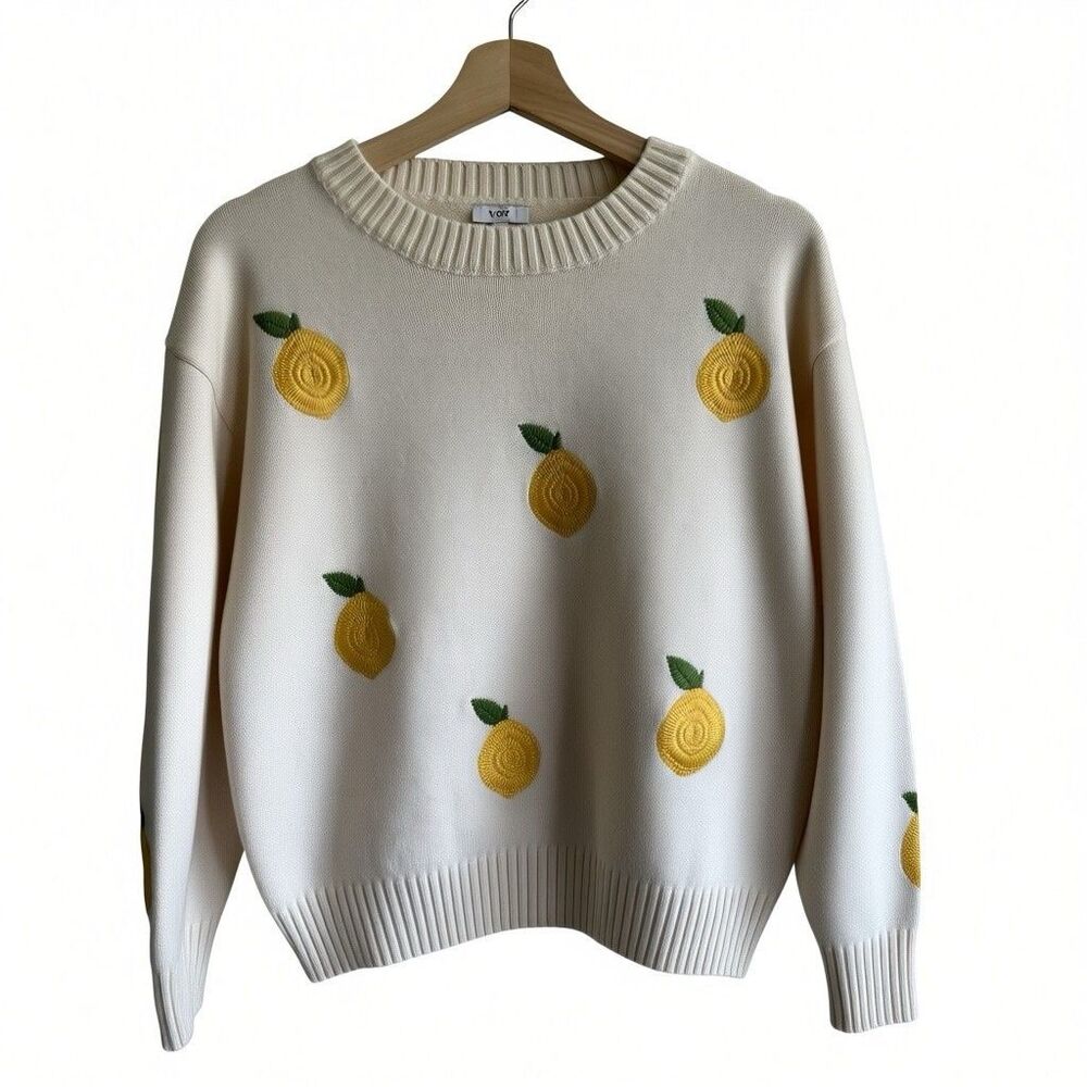 Voy Sweater S Lemon Embroidered Women’s Pullover